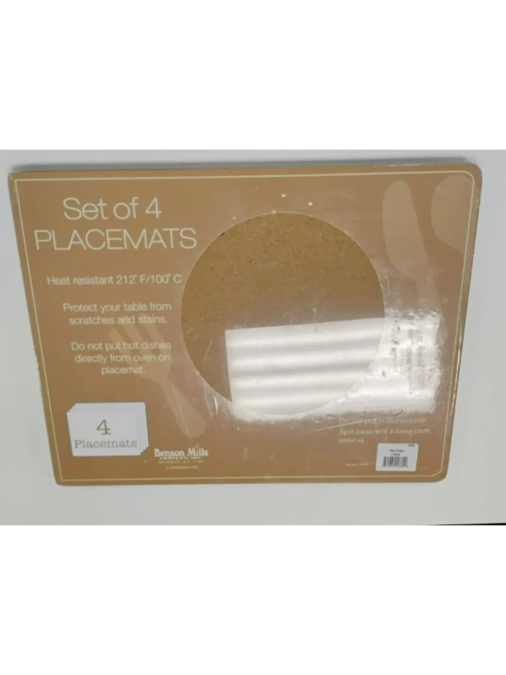 Set Of 4 Cork Placemats With Fruit Design Heat Resistant NEW